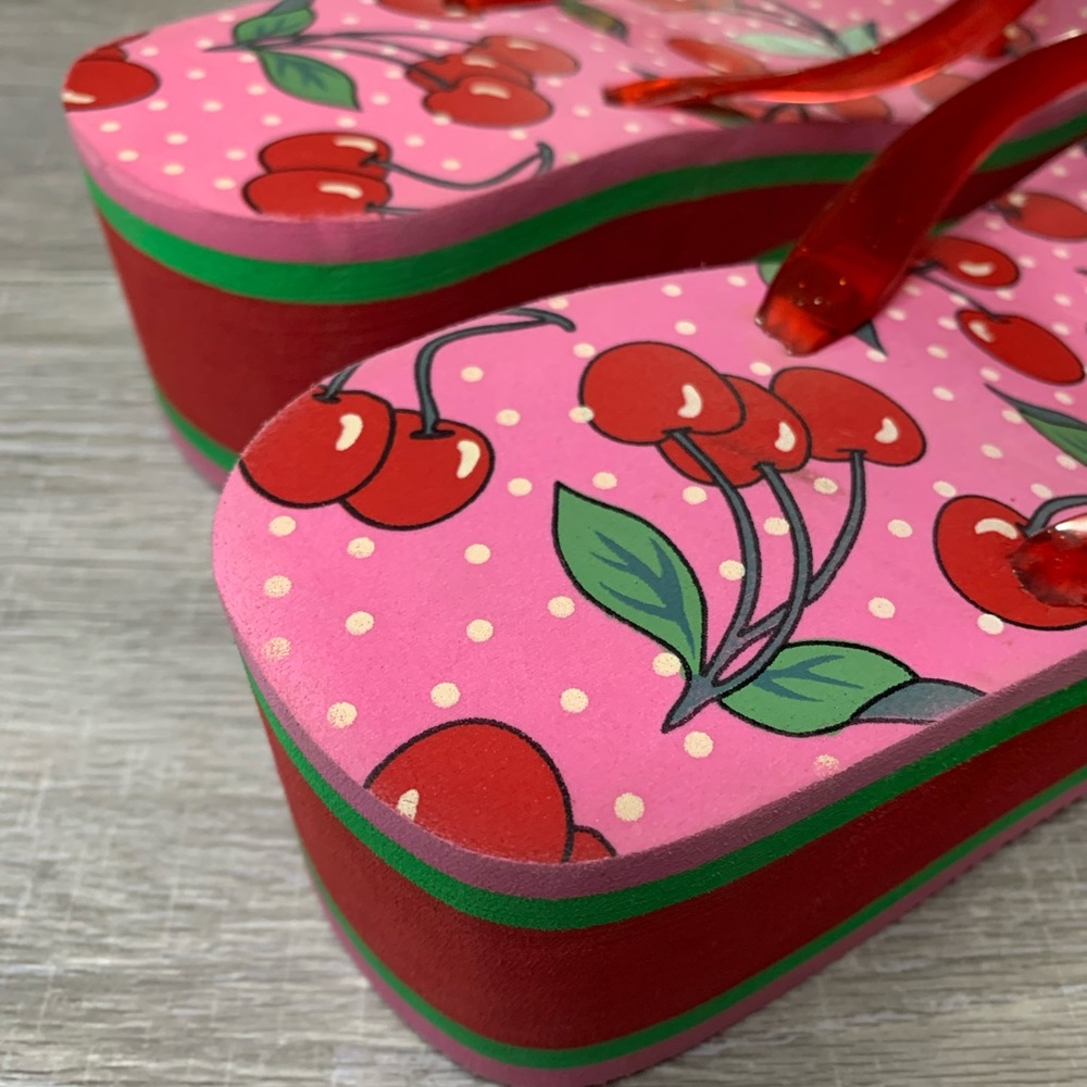 Wedged Cherry Flip Flops - Picture 4 of 4